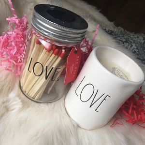 🆕❤️ Rae Dunn LOVE Candle And Matches Set